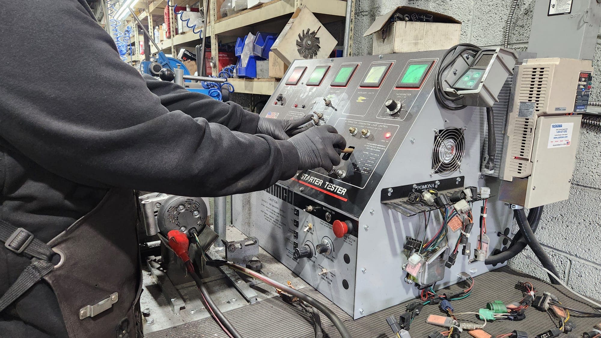 Alternator stators and cores being rebuilt
